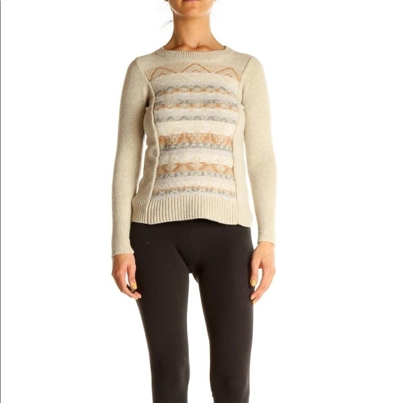 J.CREW Beige Printed All Day Wear Sweater size XS - Picture 2 of 8